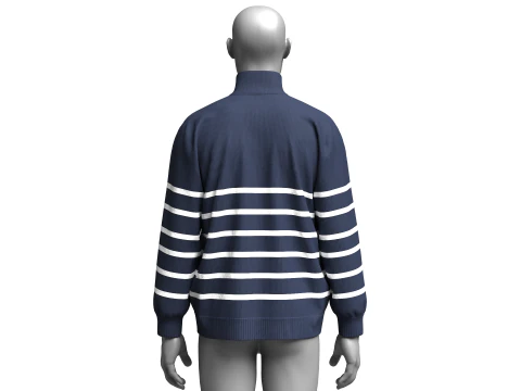 Men Sweat Jacket With Patch 3D Model