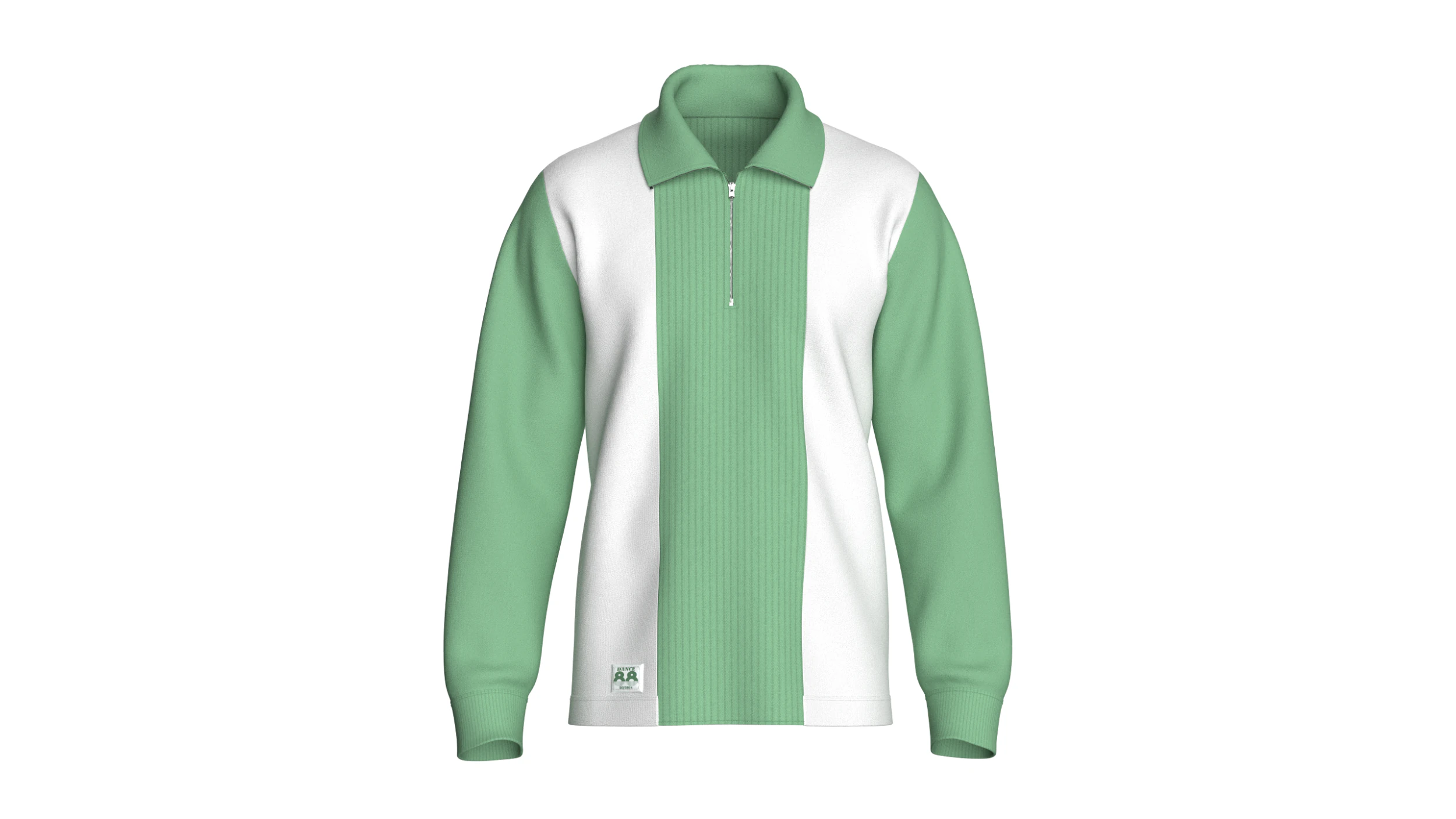 Men Half Zip Polo Sweatshirt With Patch 3D Model .c4d .max .obj .3ds .fbx .stl .blend 