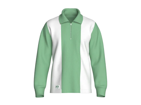 Moletom masculino meio z&iacute;per com remendo Modelo 3D