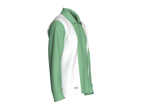 Men Half Zip Polo Sweatshirt With Patch 3D Model