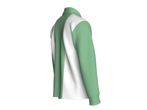Men Half Zip Polo Sweatshirt With Patch 3D Model