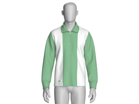 Men Half Zip Polo Sweatshirt With Patch 3D Model