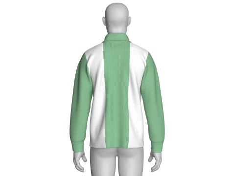 Men Half Zip Polo Sweatshirt With Patch 3D Model