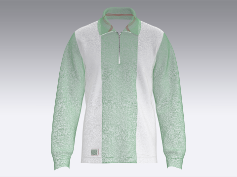 Men Half Zip Polo Sweatshirt With Patch 3D Model