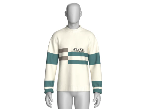 Чоловічий світшот з принтом з довгим рукавом - ЕЛІТ 3D Модель