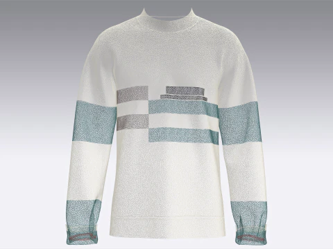 Чоловічий світшот з принтом з довгим рукавом - ЕЛІТ 3D Модель