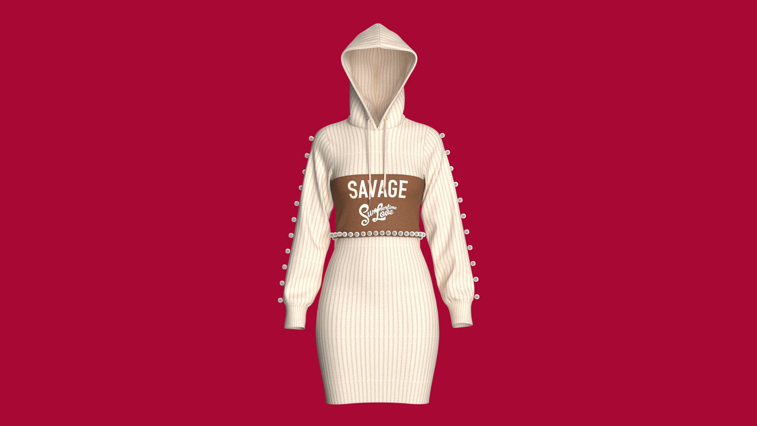 Girls Long Hooded Sweater - SAVAGE 3D Model .c4d .max .obj .3ds .fbx .stl .blend