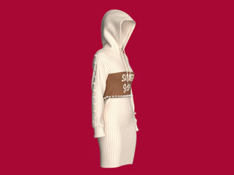 Girls Long Hooded Sweater - SAVAGE 3D Model