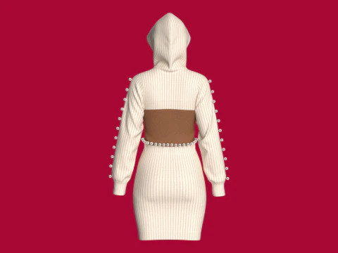Girls Long Hooded Sweater - SAVAGE 3D Model