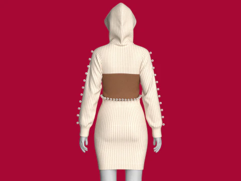 Girls Long Hooded Sweater - SAVAGE 3D Model