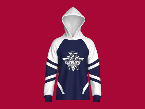 Moletom masculino com capuz raglan estampado de 2 toneladas Modelo 3D