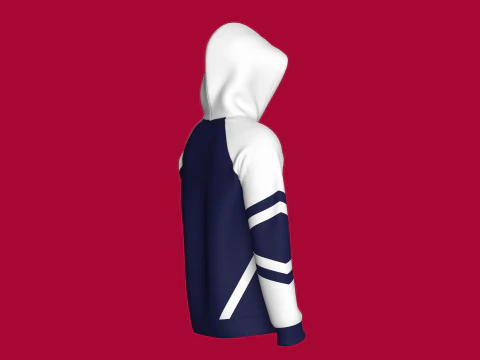 Men 2 Ton Printed Raglan Hoodie 3D Model