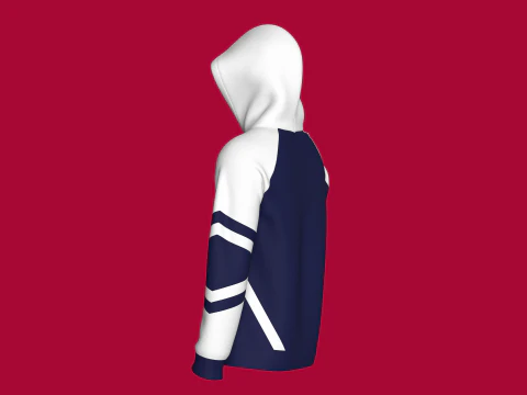 Men 2 Ton Printed Raglan Hoodie 3D Model