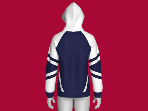 Men 2 Ton Printed Raglan Hoodie 3D Model