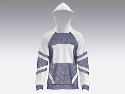 Men 2 Ton Printed Raglan Hoodie 3D Model