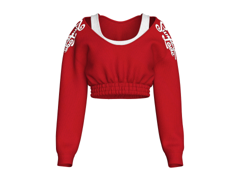 ガールズ二層長袖スウェットシャツ 3Dモデル