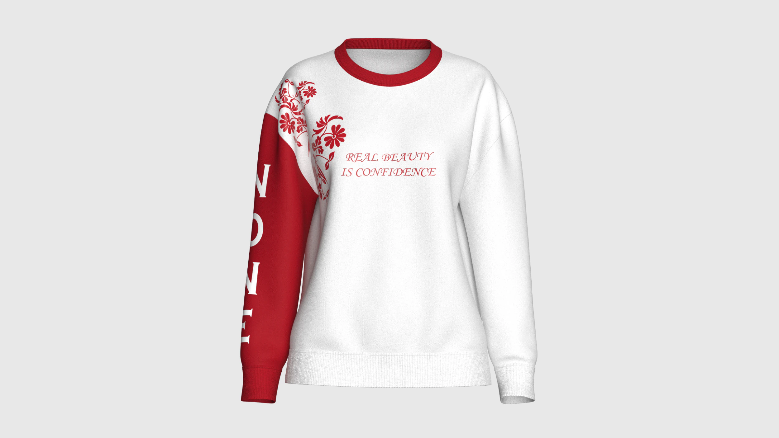 Girls Long Neck Printed Sweatshirt - NONE 3D Model .c4d .max .obj .3ds .fbx .stl .blend 