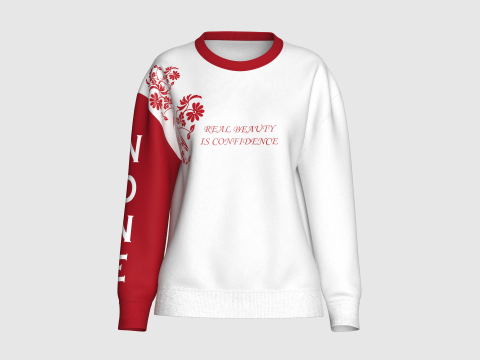 ガールズ ロングネック プリント スウェットシャツ - なし 3Dモデル