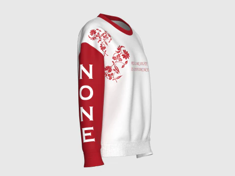 Girls Long Neck Printed Sweatshirt - NONE 3D Model