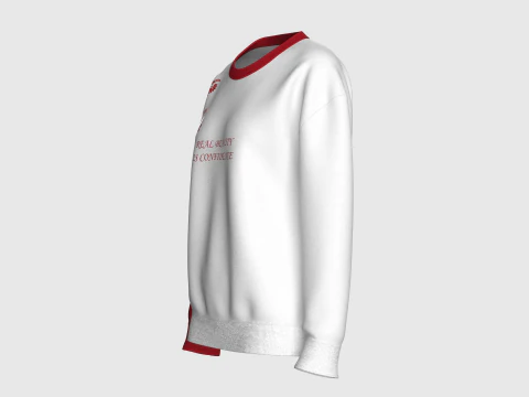 Girls Long Neck Printed Sweatshirt - NONE 3D Model
