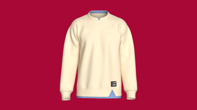 Doppellagiges Herren-Sweatshirt mit Aufn&auml;her 3D Modell .c4d .max .obj .3ds .fbx .stl .blend 