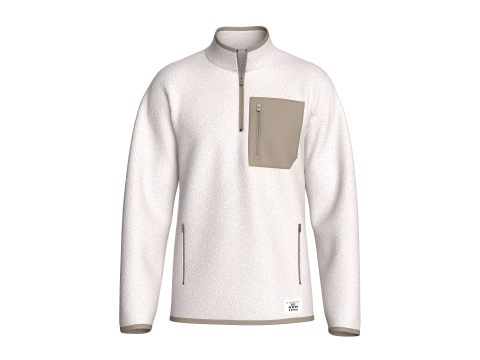 メンズ ハーフジップ シェルパ ジャケット パッチ付き 3Dモデル