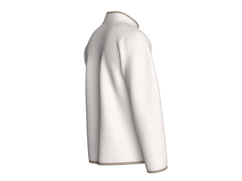 Men Half Zip Sherpa Jacket With Patch 3D Model