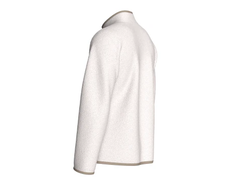 Men Half Zip Sherpa Jacket With Patch 3D Model