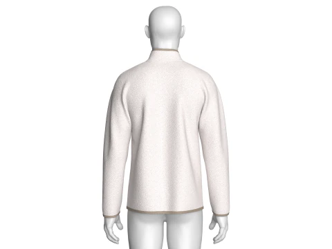 Men Half Zip Sherpa Jacket With Patch 3D Model