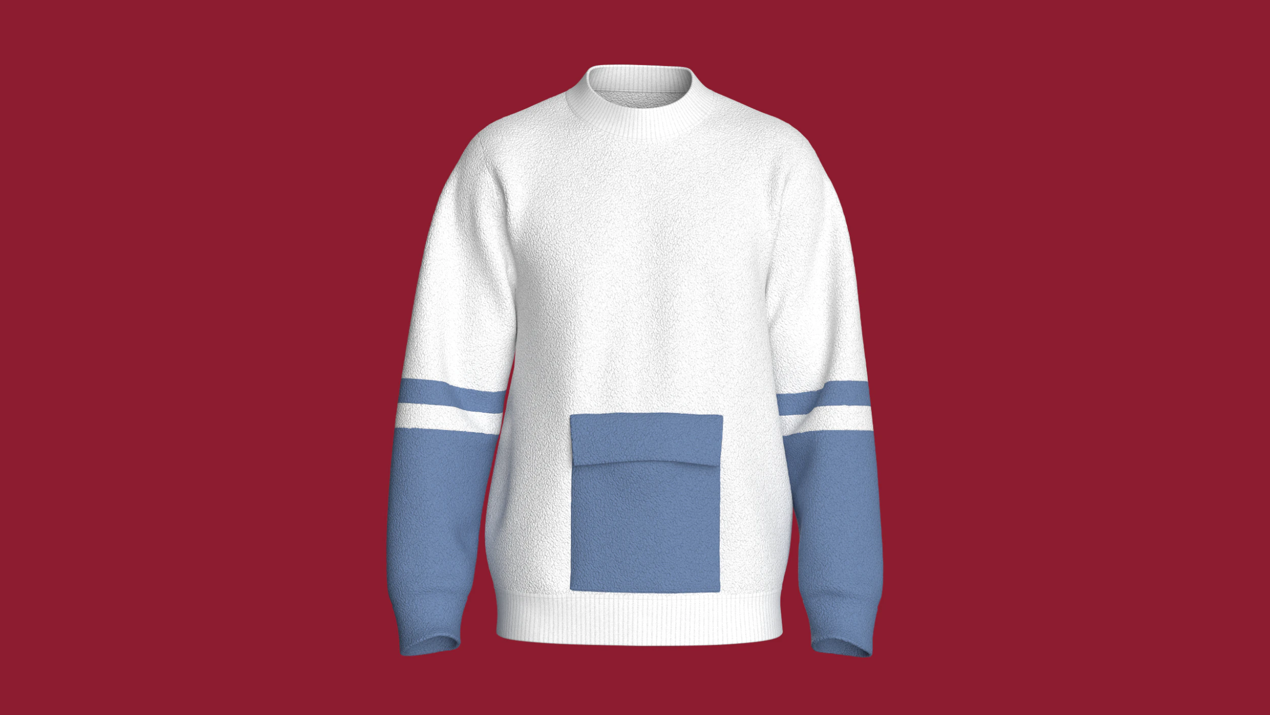 Men Pocket Sweatshirt With Sherpa 3D Model .c4d .max .obj .3ds .fbx .stl .blend 