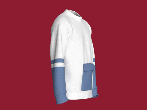 Men Pocket Sweatshirt With Sherpa 3D Model
