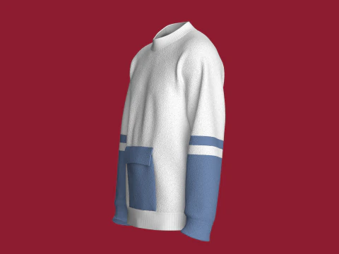 Men Pocket Sweatshirt With Sherpa 3D Model