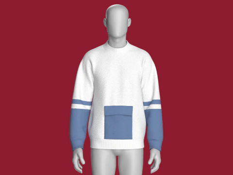 Men Pocket Sweatshirt With Sherpa 3D Model