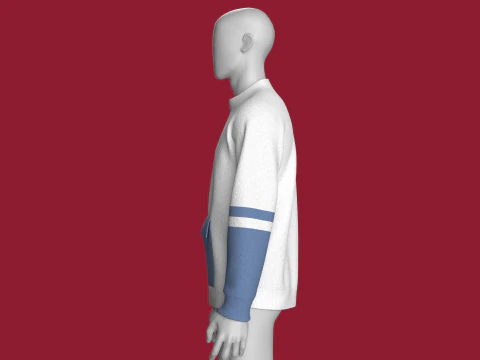 Men Pocket Sweatshirt With Sherpa 3D Model