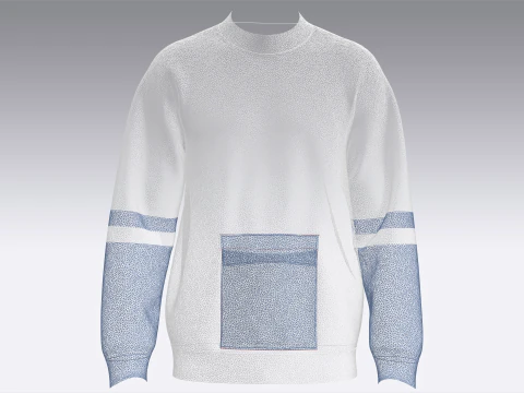 Men Pocket Sweatshirt With Sherpa 3D Model