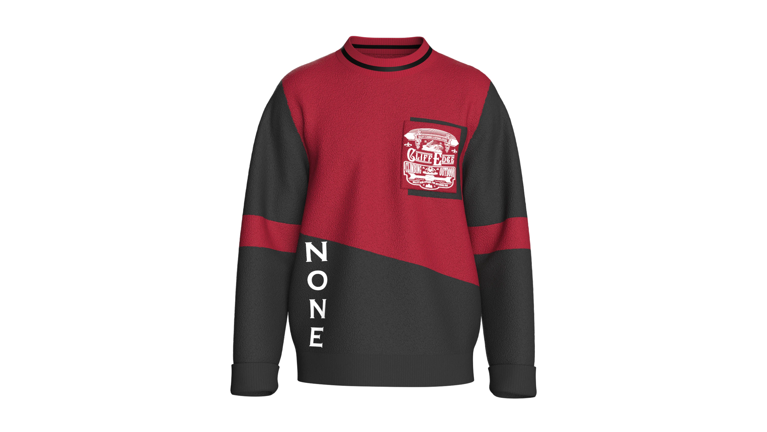 Men Printed Pocket Sweatshirt With Sherpa 3D Model .c4d .max .obj .3ds .fbx .stl .blend