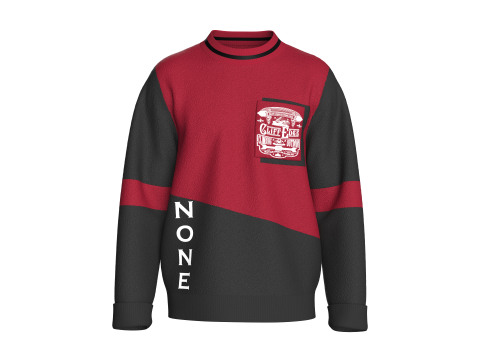 メンズ プリント ポケット スウェットシャツ シェルパ付き 3Dモデル