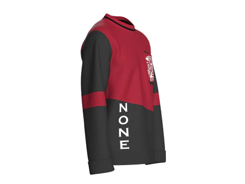 Men Printed Pocket Sweatshirt With Sherpa 3D Model