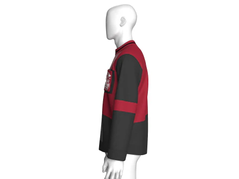 Men Printed Pocket Sweatshirt With Sherpa 3D Model