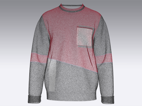 Moletom masculino com bolso estampado e sherpa Modelo 3D