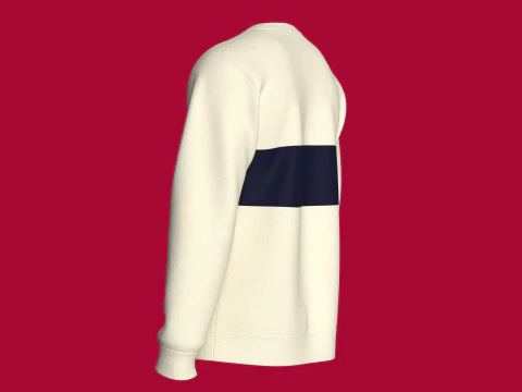 Men Printed Sweatshirt With Patch - EST 1890 3D Model