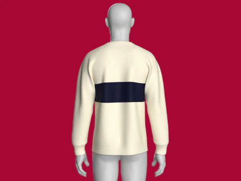 Men Printed Sweatshirt With Patch - EST 1890 3D Model