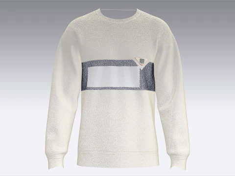 Men Printed Sweatshirt With Patch - EST 1890 3D Model