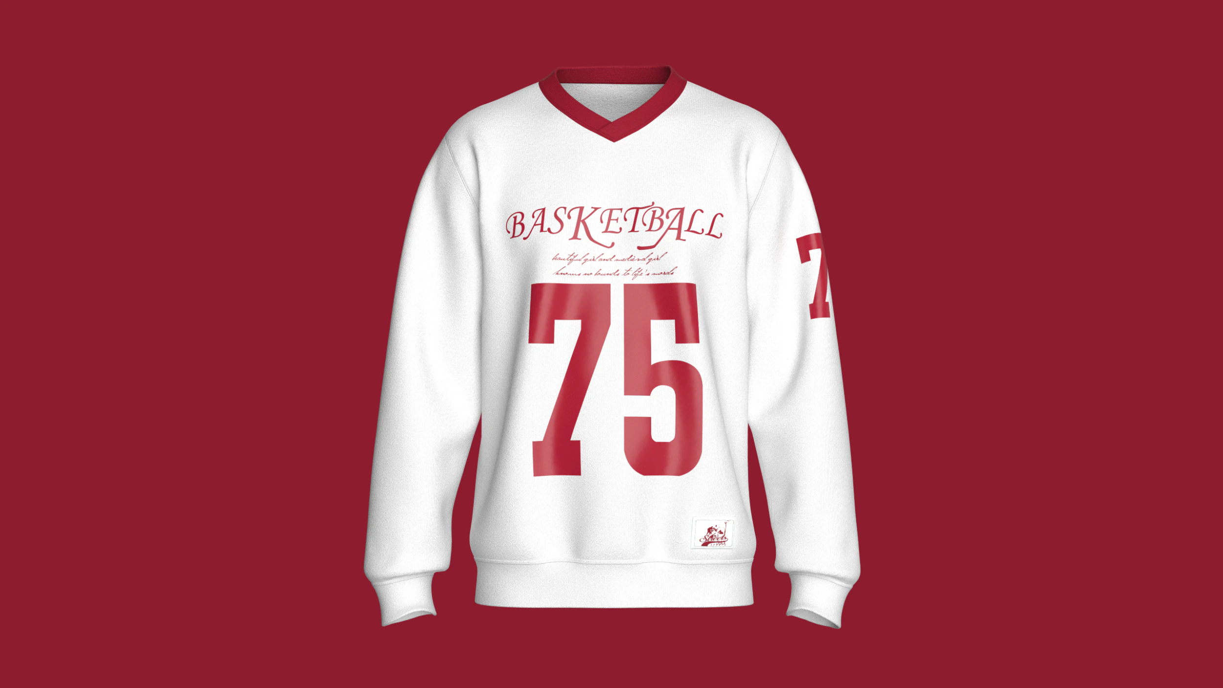 Men Red Printed Basketball Sweatshirt 3D Model .c4d .max .obj .3ds .fbx .stl .blend 