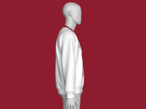 Men Red Printed Basketball Sweatshirt 3D Model