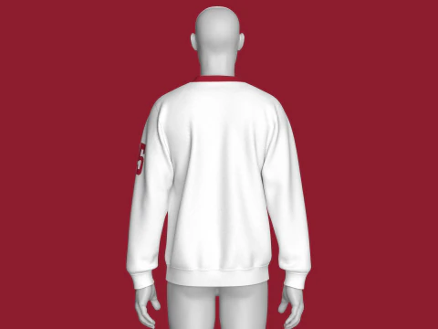 Men Red Printed Basketball Sweatshirt 3D Model