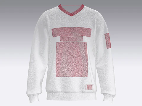 Men Red Printed Basketball Sweatshirt 3D Model