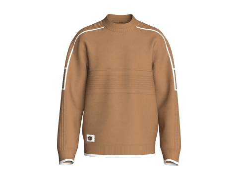 パッチ付きメンズリブスウェットシャツ 3Dモデル