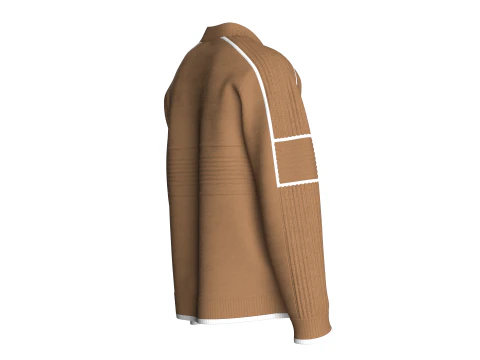 Men Ribbed Sweatshirt With Patch 3D Model