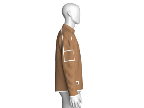 Men Ribbed Sweatshirt With Patch 3D Model